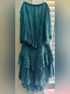 Teal Tiered Boho romper